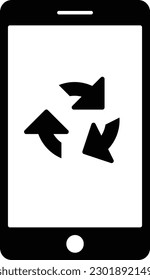 Pfeile für die Aktualisierung des Telefonverlaufs recyceln Glyph