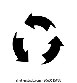 Recycle arrow simple icon. Recycling waste symbol. Reduce and Reuse sign. Quality design elements. Classic style. Vector