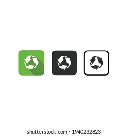 Recycle arrow symbol icons for displaying recycle information