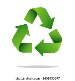 Recycle arrow symbol Means using recycled resources. Vector Icon on a white background.