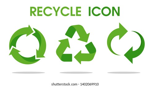 Recycle arrow symbol Means using recycled resources. Vector Icon on a white background.