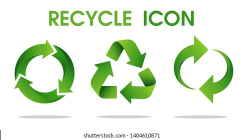 Recycle arrow symbol Means using recycled resources. Vector Icon on a white background.