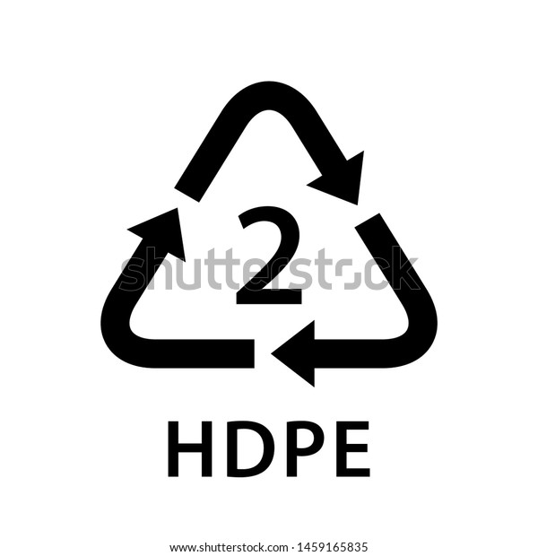 Recycle Arrow Triangle Hdpe Types 2 Stock Vector (Royalty Free) 1459165835