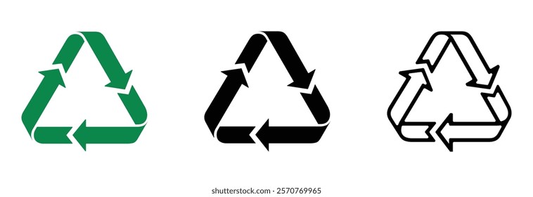 recycle arrow vector icon. recycling symbol. reuse sign. recycle eco icon. decompose. eco friendly. vector illustration on transparent background