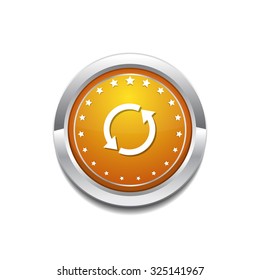 Recycle Arrow Yellow Vector Icon Button