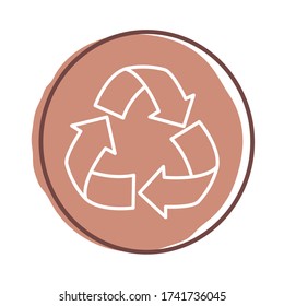 recycle arrows block style icon vector illustration design