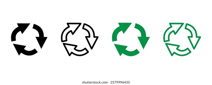 Recycle arrows circle icon. Reuse garbage symbol. Ecology protection illustration. Bio waste sign.