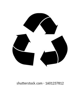 Recycle arrows circle icon. Vector eco waste bin sign, organic reuse and recycle bio package arrow symbol. Recycle arrows circle icon. EPS 10