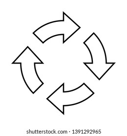 Recycle arrows icon. Continuous, rotate, sync icon