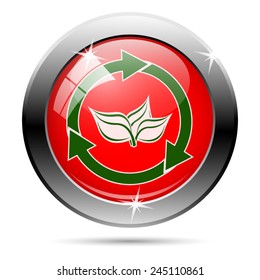 Recycle arrows icon. Internet button on white background. 