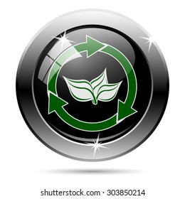Recycle arrows icon. Internet button on white background. EPS10 vector 