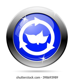 Recycle arrows icon. Internet button on white background. EPS10 vector