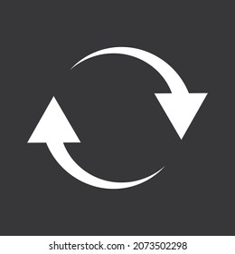 Icono de flechas de reciclaje sobre fondo gris