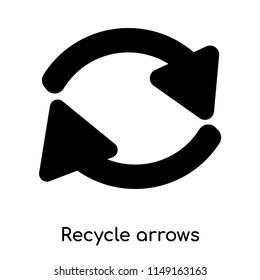 Recycle arrows icon vector isolated on white background for your web and mobile app design, Recycle arrows logo concept