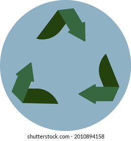 Recycle arrows, illustration, vector on a white background.