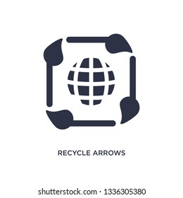 recycle arrows isolated icon. Simple element illustration from ecology concept. recycle arrows editable logo symbol design on white background. Can be use for web and mobile.