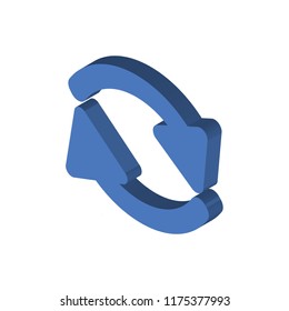 Recycle arrows isometric left top view 3D icon
