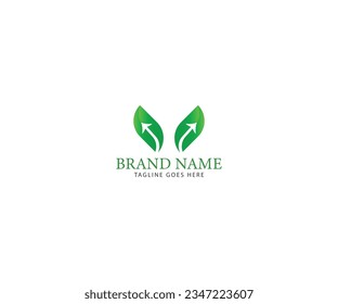 Recycle Arrows Leaf Logo Design Vector Illustration