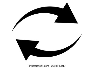 Recycle arrows. Loading arrow. Circular rotation symbol. Recycle sign. Refresh icon.