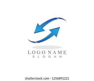 Recycle arrows logo template
