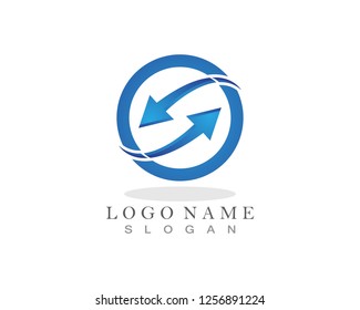 Recycle arrows logo template