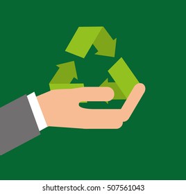 recycle arrows symbol ecology vector illustration design