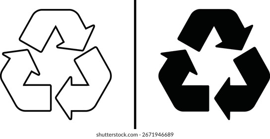 Icono de Vector de símbolos de flechas de reciclaje

