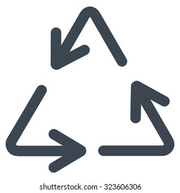 Recycle Arrows vector icon. Style is flat symbol, smooth blue color, rounded angles, white background.