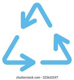 Recycle Arrows vector icon. Style is flat symbol, blue color, rounded angles, white background.