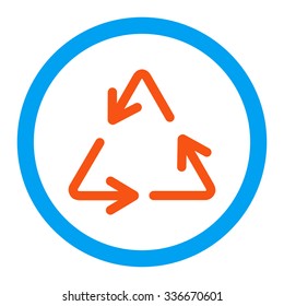 Recycle Arrows vector icon. Style is flat rounded symbol, bright colors, rounded angles, white background.