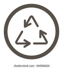 Recycle Arrows vector icon. Style is flat rounded symbol, grey color, rounded angles, white background.