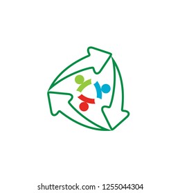 Recycle arrows vector logo. Recycle icon. Recycle sign