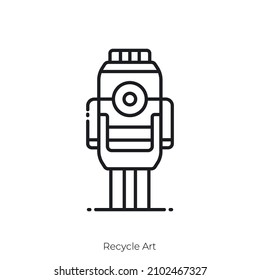 Recycle Art icon. Outline style icon design isolated on white background