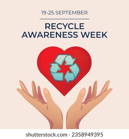 Recycle Awareness Week design template good for celebration usage. recylce awareness vector design. recycle sign flat vector. vector eps 10.