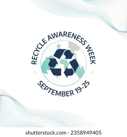 Recycle Awareness Week design template good for celebration usage. recylce awareness vector design. recycle sign flat vector. vector eps 10.