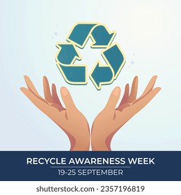 Recycle Awareness Week vector graphic suitable for Recycle Awareness Week celebration. Flyer design, flat illustration, and flat design.