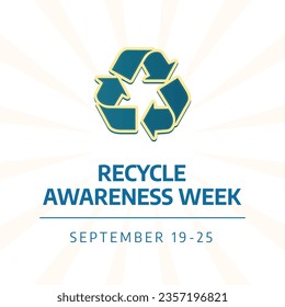 Recycle Awareness Week vector graphic suitable for Recycle Awareness Week celebration. Flyer design, flat illustration, and flat design.