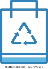 Icono azul de la bolsa de reciclaje - Icono único, vector 