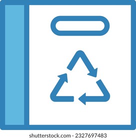 Recycle Bag Blue Icon - Single Icon, Vector 