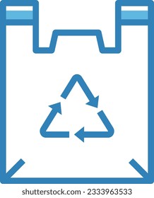Icono azul de la bolsa de reciclaje - Icono único, vector