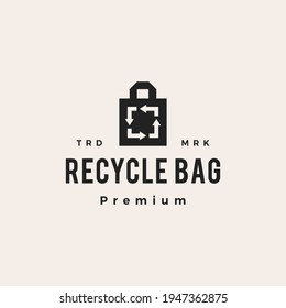 recycle bag hipster vintage logo vector icon illustration