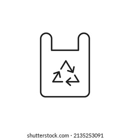 Recycle bag icon. High quality black vector illustration.
