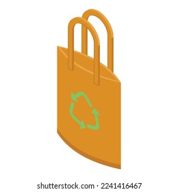 Recycle bag icon isometric vector. Eco energy. Ecology planet