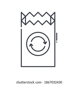 Recycle bag icon, linear isolated illustration, thin line vector, web design sign, outline concept symbol with editable stroke on white background.