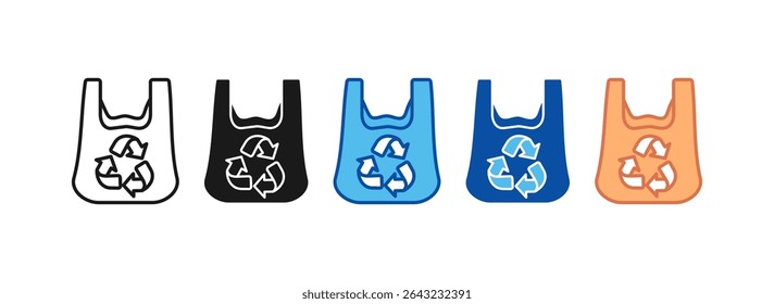 Recycle Bag Icon Set Multiple Style Collection