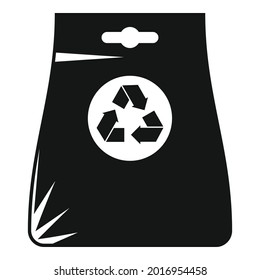 Recycle bag icon simple vector. Eco reusable bag. Canvas handbag