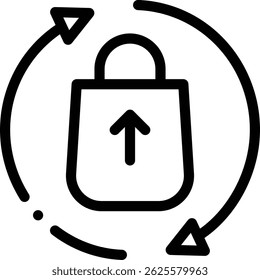 recycle bag icon. Thin Linear Style Design Isolated On White Background
