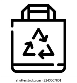 Recycle Bag Icon, Tote Bag Logo, Ecology Symbol.