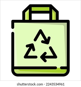 Recycle Bag Icon, Tote Bag Logo, Ecology Symbol.