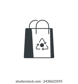 Recycle bag icon, vector illustration